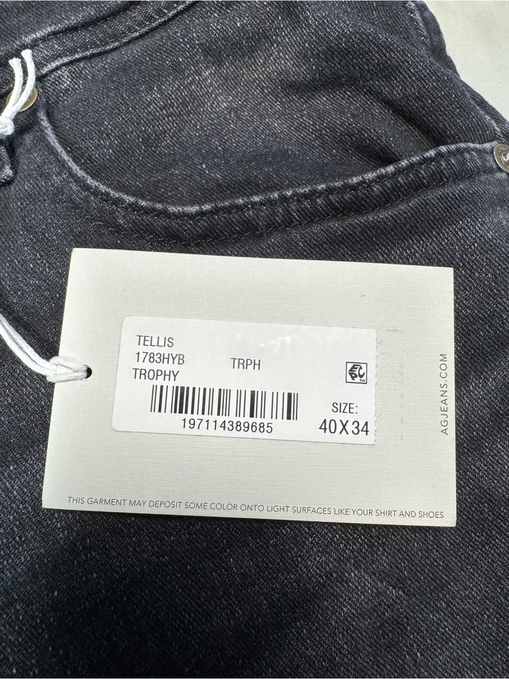 NWT New AG Tellis Modern Slim Cloud Soft Denim Jeans In Trophy Size 40 x 34